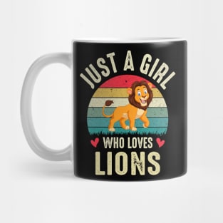 Just A Girl Who Loves Lions Best Gift For Lion Girl Animal Nature Lionne Girls Mug